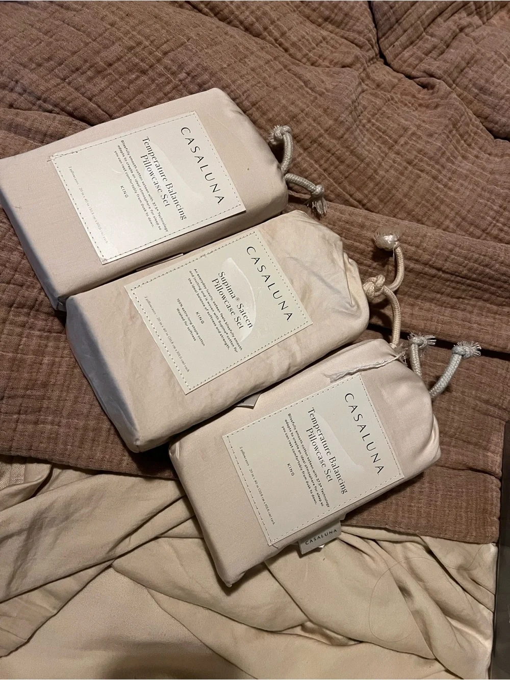 Casaluna Beige/Cream Pillowcase Bundle - Neutral Bed Linens